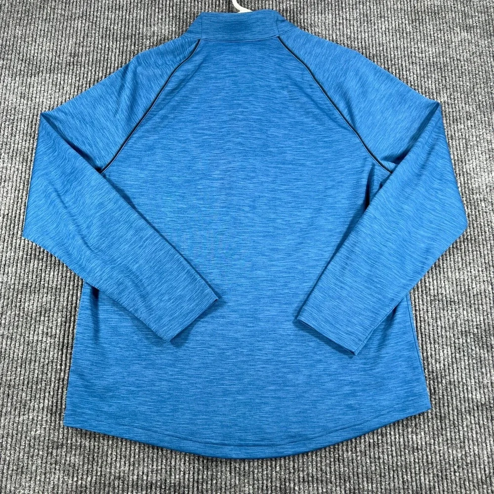 Greg Norman Pullover Mens Medium Blue Long Sleeve 1/4 Zip Golf Mock‎ Neck